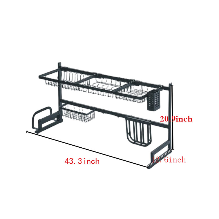 Frifoho Dish Rack Over Sink,2Tier Large Adjustable Length(33.9" 43.3